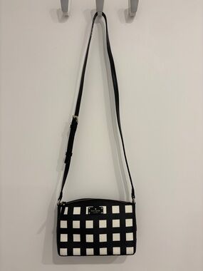 kate spade Millie Black and White Check Crossbody Bag